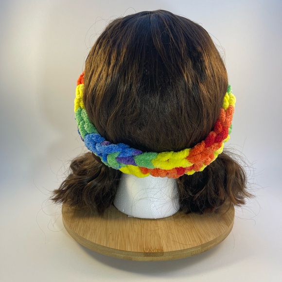 Handmade Kid’s Super Soft & Cozy Winter Headband/Ear Wrap - Rainbow - Picture 6 of 9